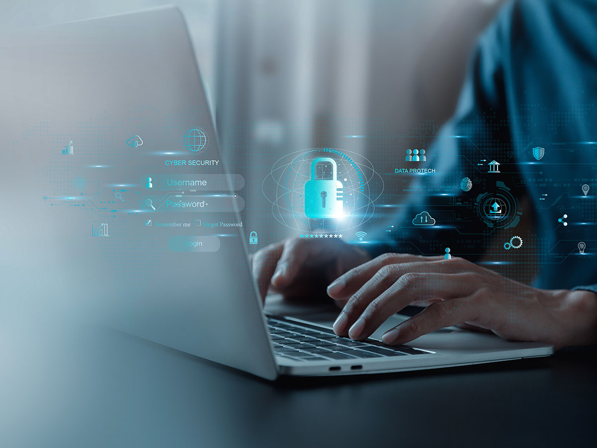 Abstract privacy and data security concept image